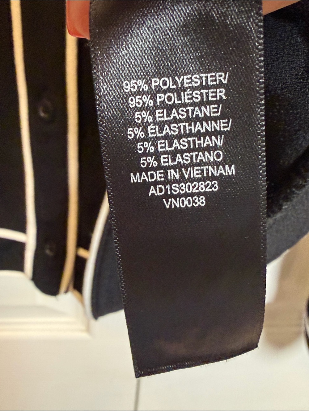 Adrianna Papell Black White Trim Button Front Blouse Size Large - Picture 3 of 8